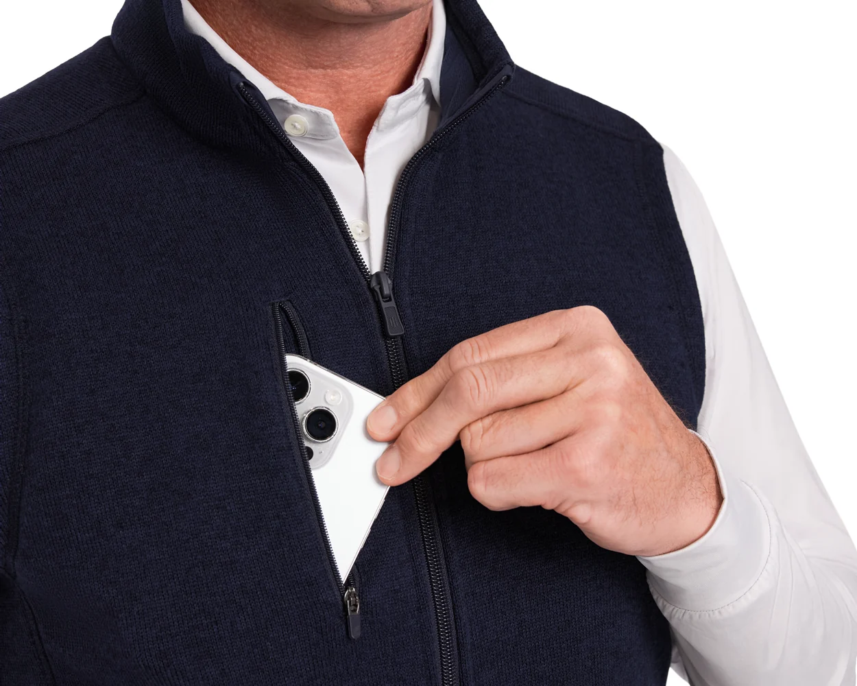 The Ashby Vest: Heathered Dark Navy - Image 6
