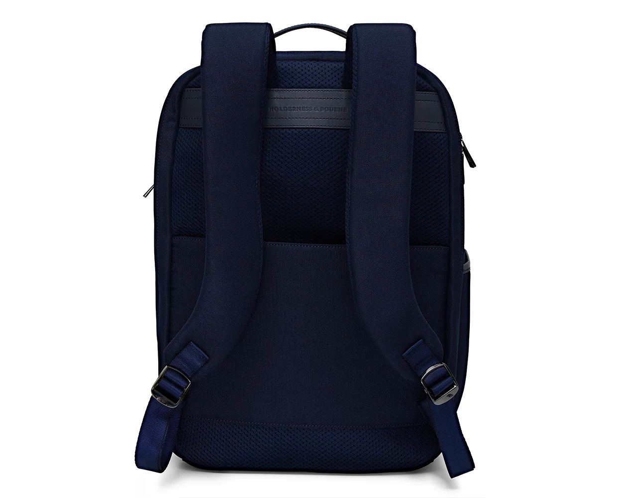 The Broughton Backpack: Navy Ballistic - Slate Blue Embroidery - Image 5