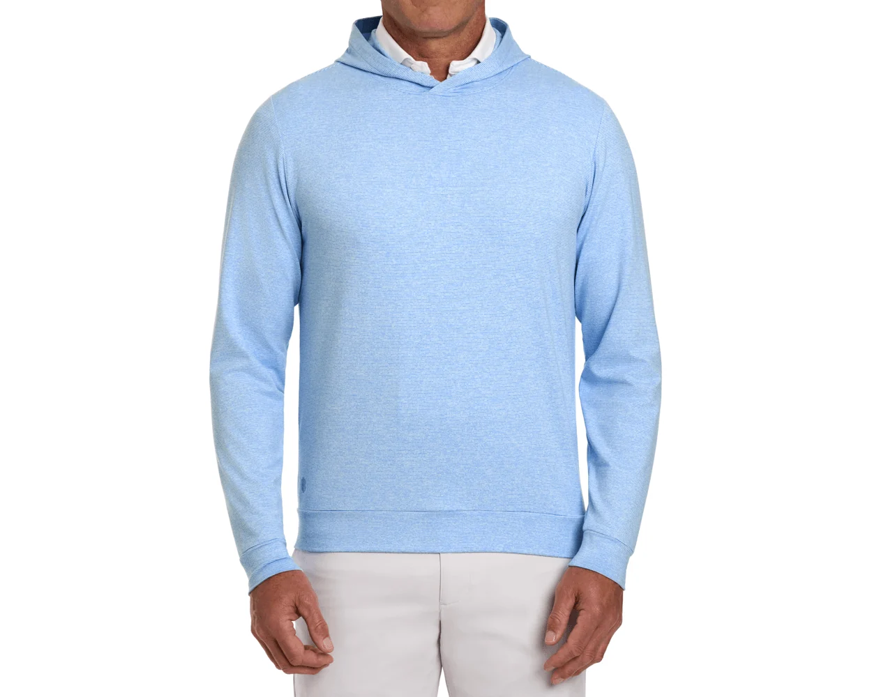 The Hamilton Hoodie: Heathered Horizon Blue & White - Image 2