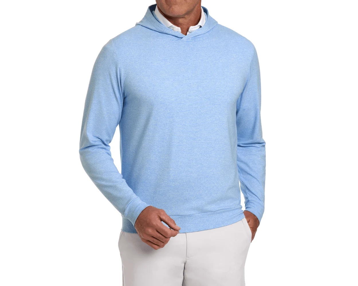 The Hamilton Hoodie: Heathered Horizon Blue & White - Image 7