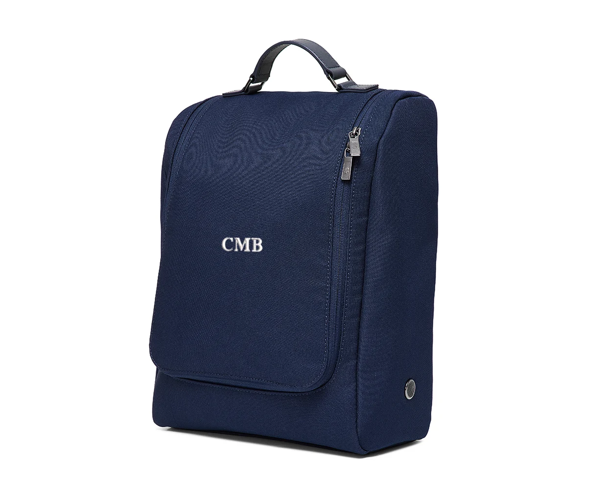 The Rutledge Shoe Bag: Navy Ballistic - White Embroidery - Image 2