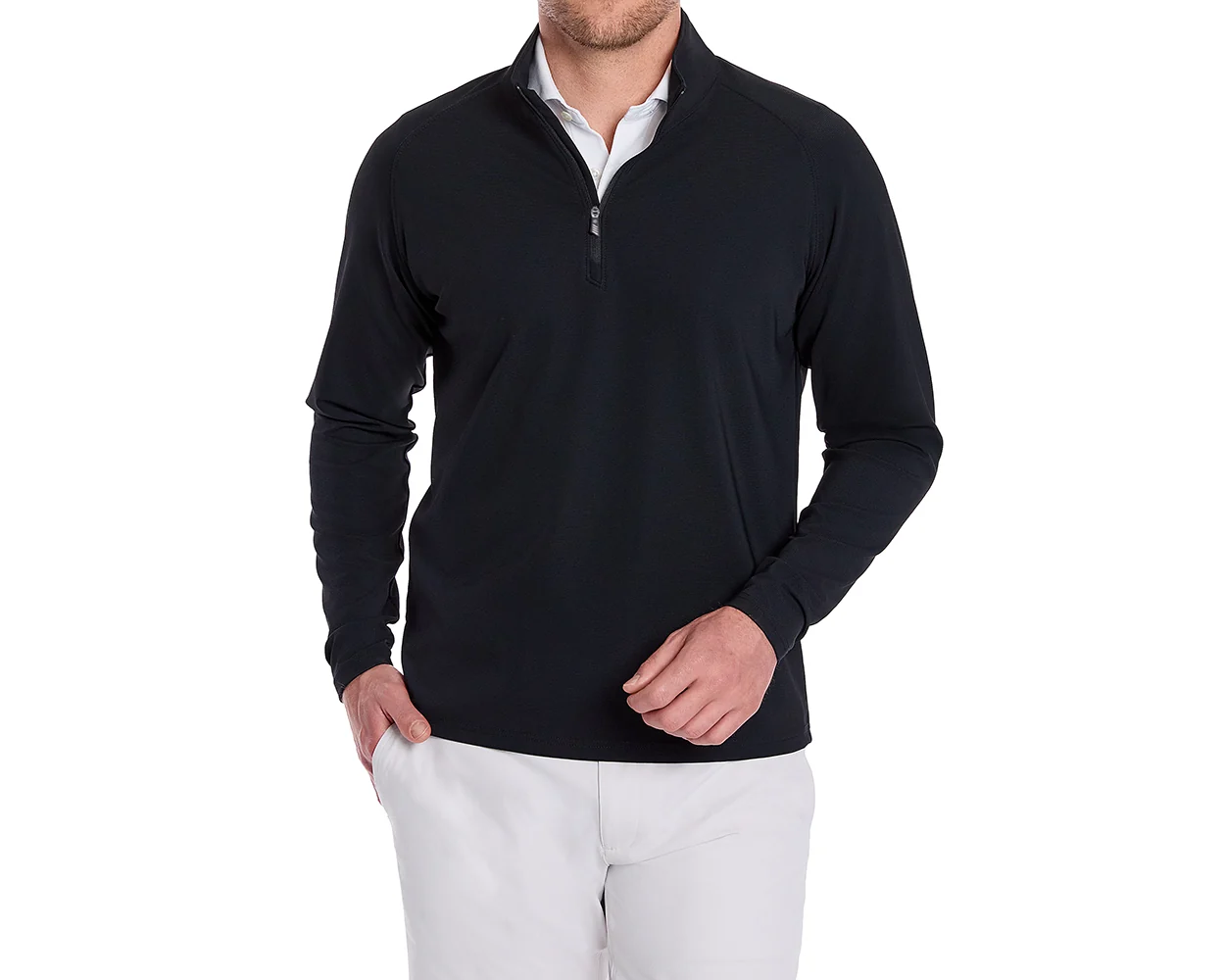 The Stuart Quarter-Zip: Black - Image 2