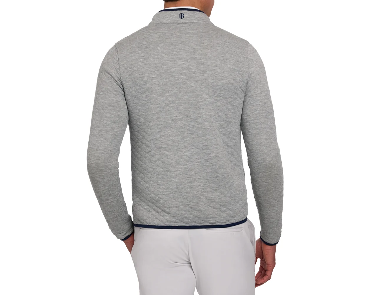 The Sullivan Quarter-Snap: Heathered Light Gray & Navy - Image 4