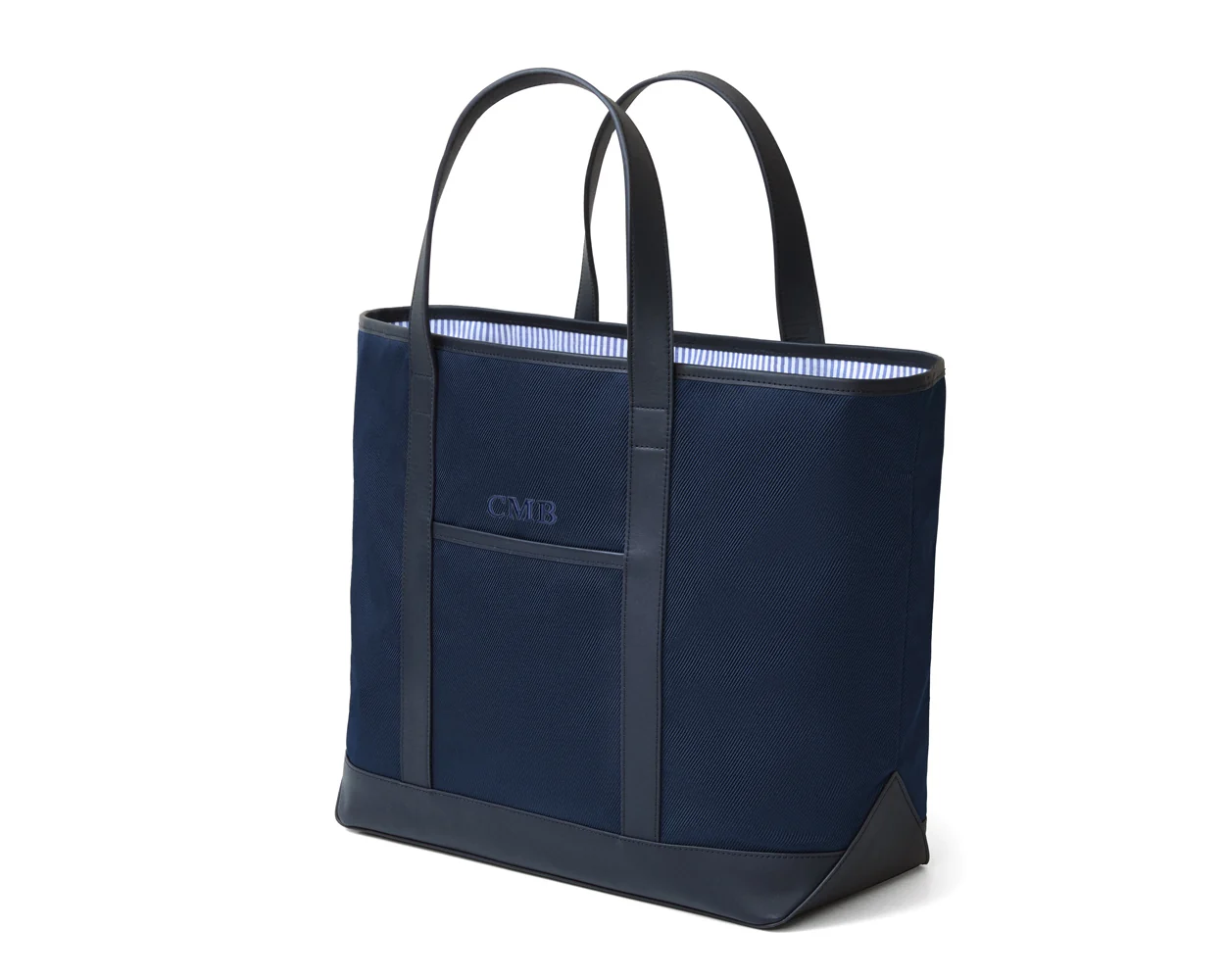 The Treadwell Tote: Navy Ballistic - Navy Embroidery - Image 2