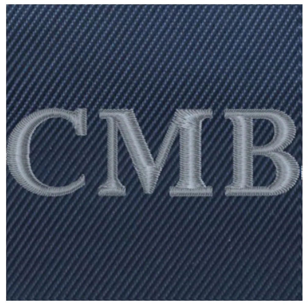 The Treadwell Tote: Navy Ballistic - Slate Blue Embroidery - Image 4