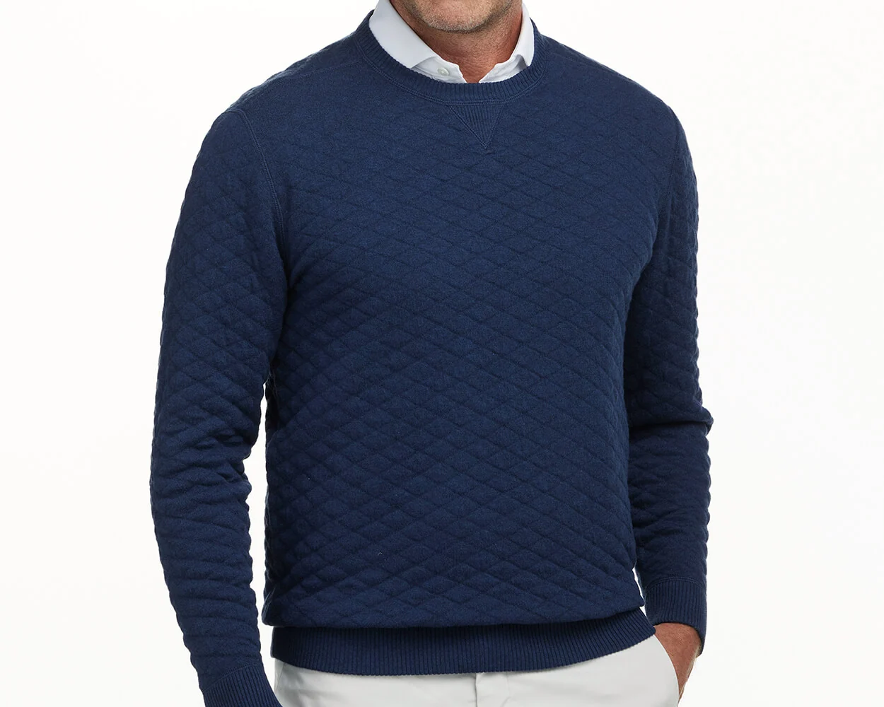 The Ward Crewneck Sweater: Heathered Navy - Image 2