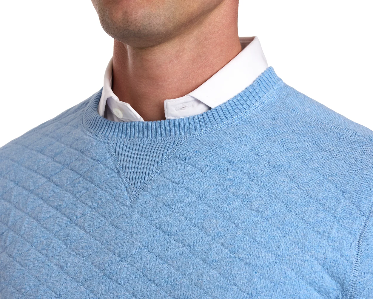 The Ward Crewneck Sweater: Heathered Vista Blue - Image 5