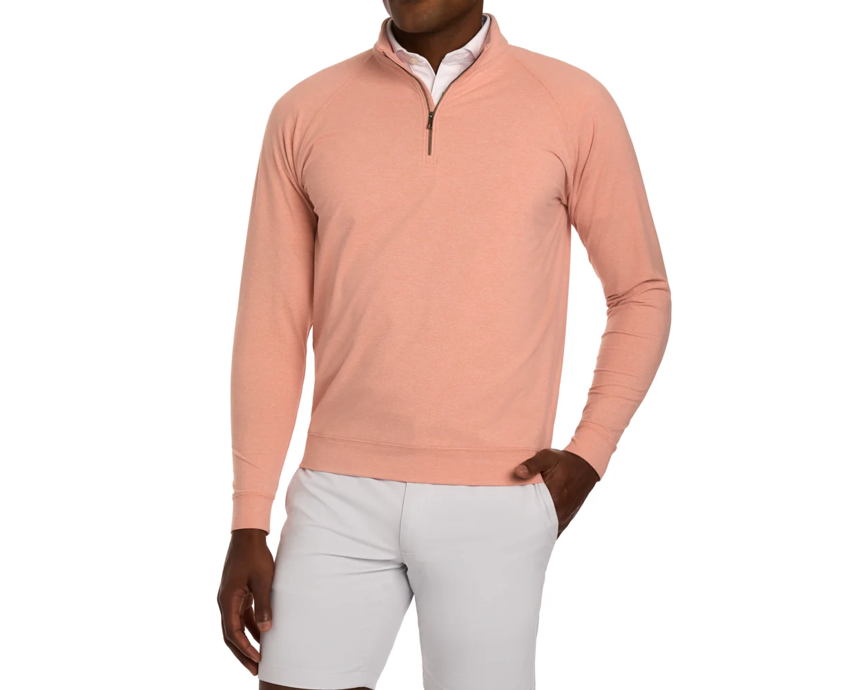The Westland Quarter-Zip: Heathered Nectarine - Image 6